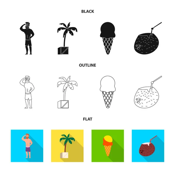 Ilustración vectorial de piscina y signo de natación. Colección de piscina y símbolo de stock de actividad para la web . — Vector de stock