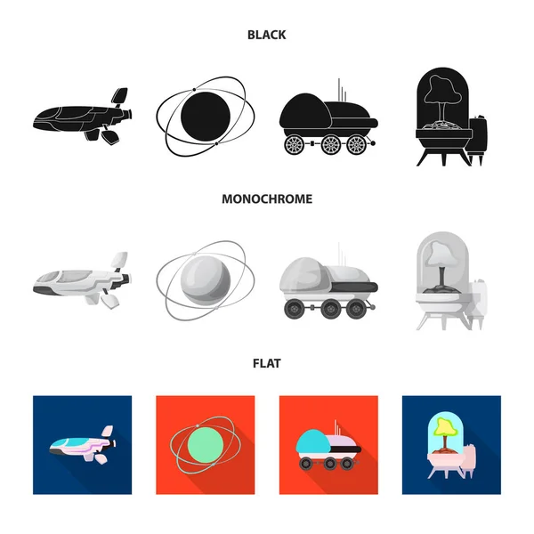 Illustration vectorielle de mars et signe spatial. Ensemble de mars et le symbole stock de la planète pour le web . — Image vectorielle