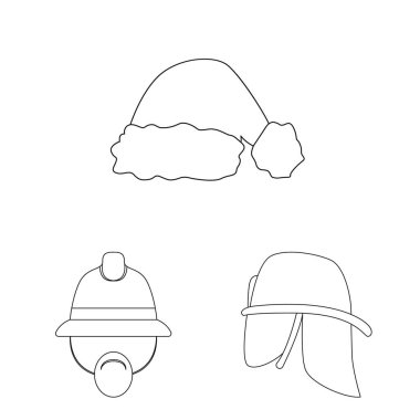 Şapkalar ve kap logo vektör Illustration. Şapkalar ve aksesuar hisse senedi vektör çizim koleksiyonu.