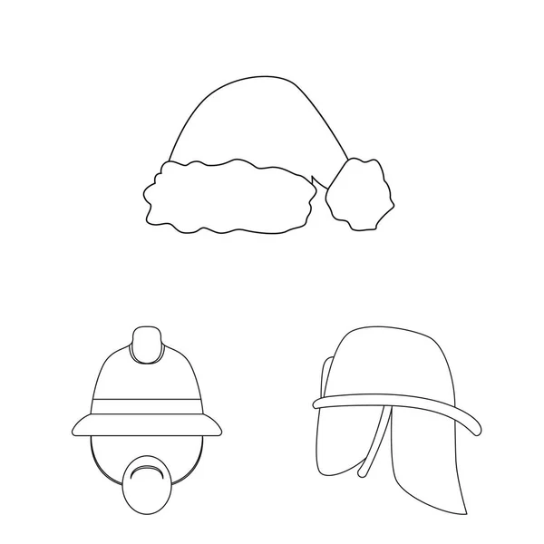 Vector illustration of headgear and cap logo. Collection of headgear and accessory stock vector illustration. — Stock Vector