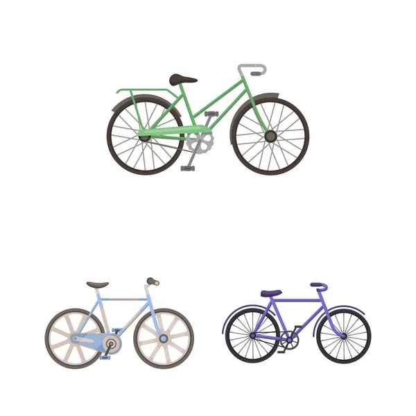 Various bicycles cartoon icons in set collection for design. The type of transport vector symbol stock web illustration. — Stock Vector