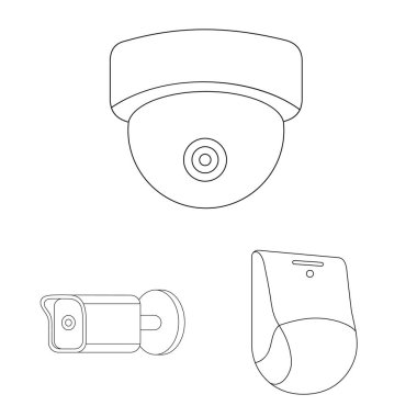 Cctv ve kamera logo vektör Illustration. Cctv ve sistem hisse senedi simgesi için web topluluğu.