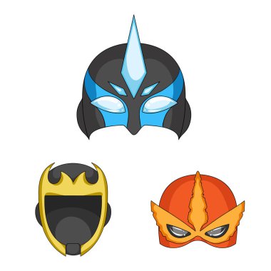 Kahraman ve maske simgesinin vektör resmi. Kahraman topluluğu ve hisse senedi için süper kahraman vektör simgesi.
