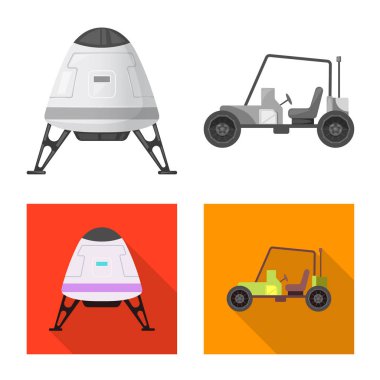 Mars ve uzay sembolü yalıtılmış nesne. Mars ve dünya hisse senedi vektör çizim.