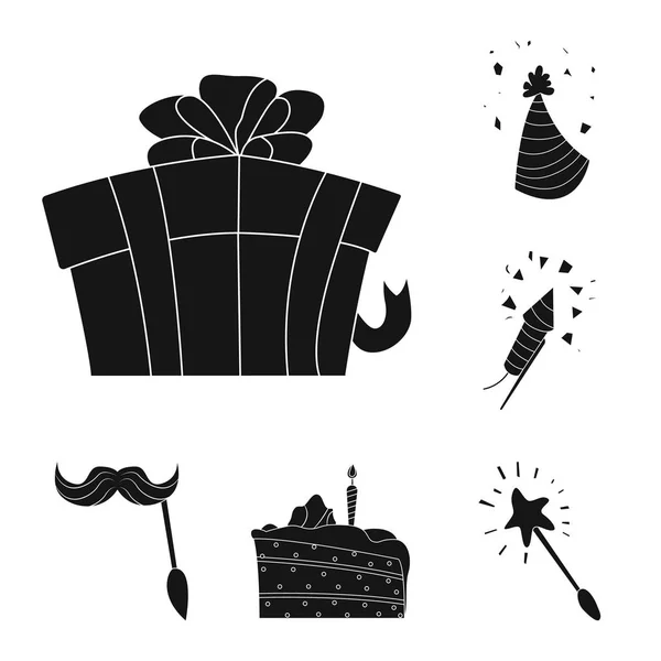 Objeto aislado de fiesta y logo de cumpleaños. Conjunto de fiesta y celebración stock vector ilustración . — Archivo Imágenes Vectoriales