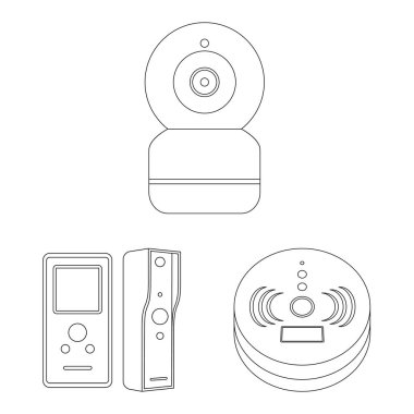 Cctv kamera simgesi yalıtılmış nesne. Hisse senedi için cctv ve sistem vektör simge topluluğu.