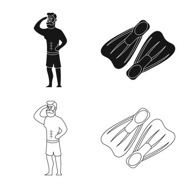 Havuzu ve yüzme işareti tasarımı vektör. Havuzu ve etkinlik hisse senedi vektör çizim topluluğu.