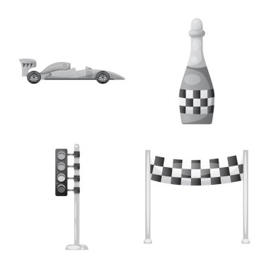 Araba ve ralli logo vektör Illustration. Hisse senedi için araba ve yarış vektör simge kümesi.