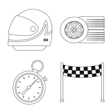 Araba ve ralli logo vektör tasarımı. Hisse senedi için araba ve yarış vektör simge kümesi.