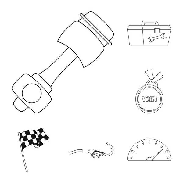 Conception vectorielle de la voiture et signe de rallye. Ensemble de voiture et icône vectorielle de course pour stock . — Image vectorielle