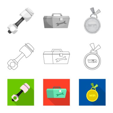 Araba ve ralli simge vektör Illustration. Hisse senedi için araba ve yarış vektör simge kümesi.