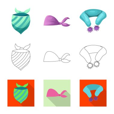 Eşarp ve şal logo vektör Illustration. Eşarp ve web için aksesuar hisse senedi simgesi.