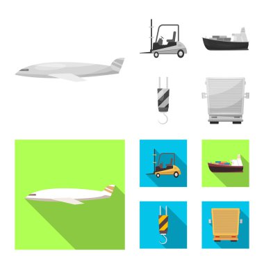 Yalıtılmış nesne mal ve kargo sembolü. Ürünler ve hisse senedi için ambar vektör simge koleksiyonu.