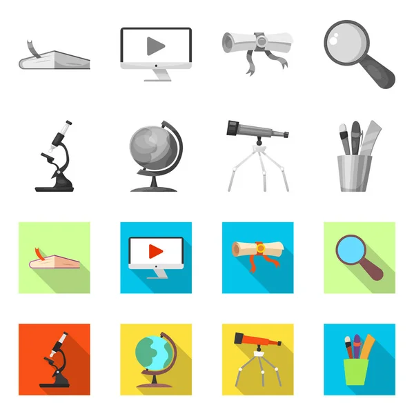Векторная иллюстрация логотипа образования и обучения. Коллекция образовательной и школьной векторной иконы на складе . — стоковый вектор