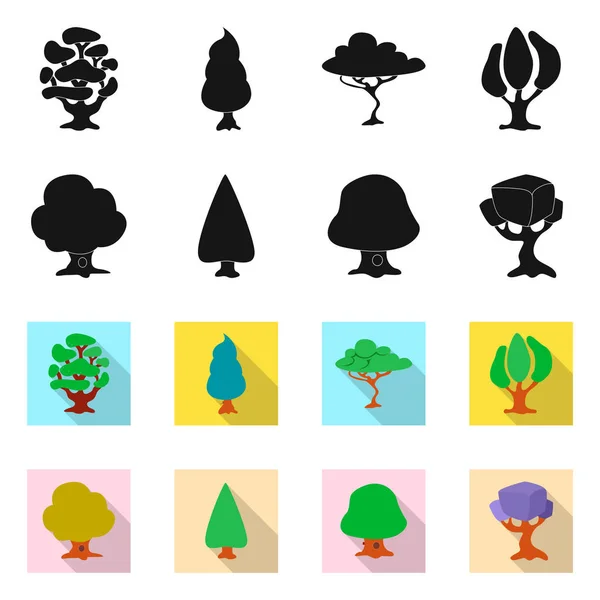 Vektordesign von Baum und Natur-Logo. Set von Baum und Kronenstock Vektor Illustration. — Stockvektor