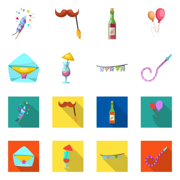 Ilustração vetorial de festa e símbolo de aniversário. Conjunto de festa e celebração símbolo de estoque para web . —  Vetores de Stock