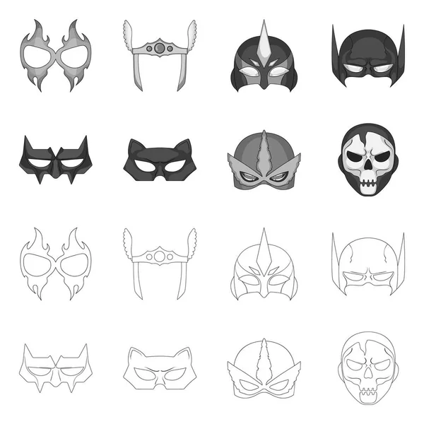Kahraman ve maske logo vektör Illustration. Kahraman ve süper kahraman hisse senedi vektör çizim topluluğu.