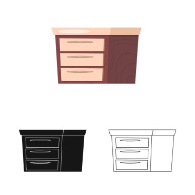 Vektör tasarım mobilya ve daire sembolü. Mobilya ve ev vektör simgesini hissenin koleksiyonu.