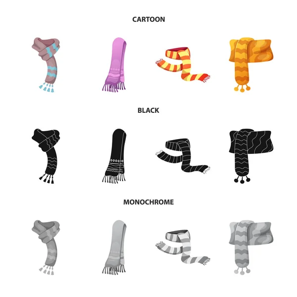 Векторний дизайн шарфа і вивіски. Набір шарфів та символів аксесуарів для Інтернету . — стоковий вектор