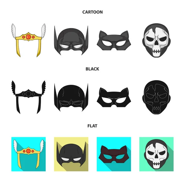 ヒーローとマスクのシンボルの孤立したオブジェクト。ヒーローのコレクションと株式のスーパー ヒーロー ベクトル アイコン. — ストックベクタ