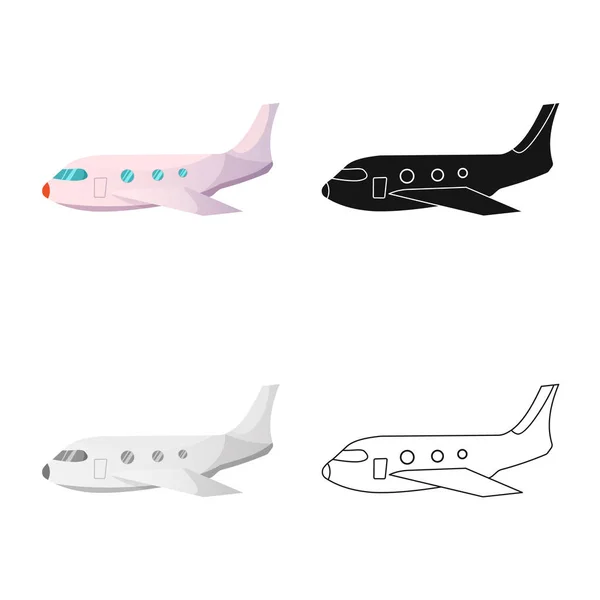 Vektorillustration des Flughafen- und Flugzeuglogos. Set von Flughafen und Flugzeug Aktiensymbol für Web. — Stockvektor