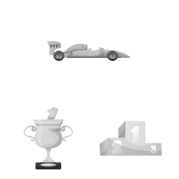 Geïsoleerde object van auto en rally pictogram. Collectie van auto en race aandelensymbool voor web. — Stockvector