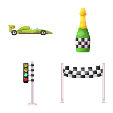 Araba ve ralli logo vektör Illustration. Araba ve yarış hisse senedi vektör çizim topluluğu.