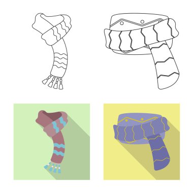 Eşarp ve şal simge vektör Illustration. Eşarp ve aksesuar hisse senedi vektör çizim koleksiyonu.