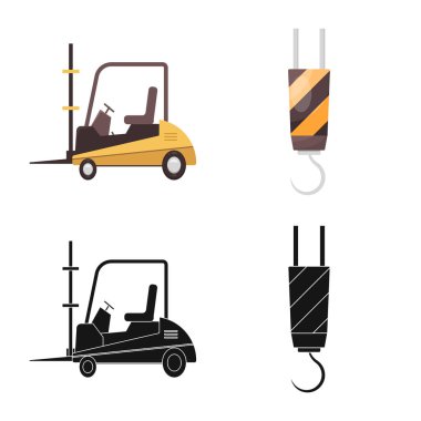 Eşya ve kargo logo vektör tasarımı. Ürünler ve ambar stok vektör çizim.