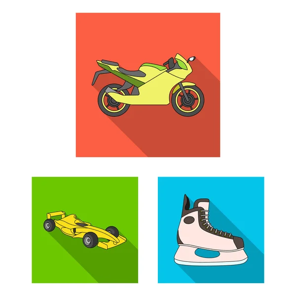 Extreme sport flat icons in set collection for design.Different kinds of sports vector symbol stock web illustration. — Stock Vector