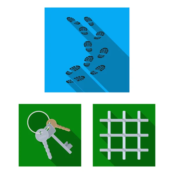 Φυλακή και τα εικονίδια criminalflat σετ συλλογής για το σχεδιασμό. Φυλακή και χαρακτηριστικά σύμβολο μετοχής web εικονογράφηση διάνυσμα. — Διανυσματικό Αρχείο