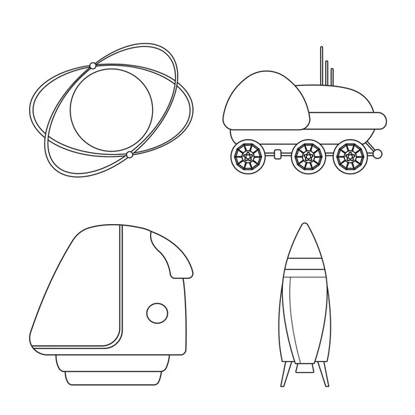 Vektor-Design von Mars und Raumzeichen. Sammlung von Mars und Planetenvektorsymbol für Aktien. — Stockvektor