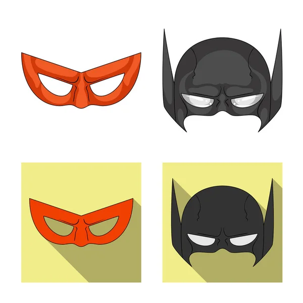 Vector illustration of hero and mask sign. Collection of hero and superhero stock vector illustration. — Stock Vector