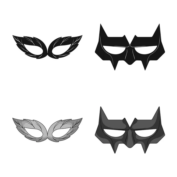 Diseño vectorial del icono de héroe y máscara. Colección de héroe y superhéroe icono de vector para la acción . — Vector de stock