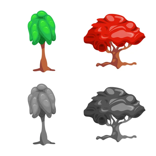 Objeto aislado del icono del árbol y la naturaleza. Conjunto de árbol y corona símbolo de stock para web . — Archivo Imágenes Vectoriales