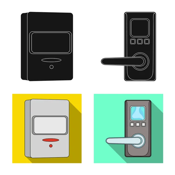 Ilustración vectorial de cctv y símbolo de cámara. Colección de cctv y sistema de stock símbolo para web . — Vector de stock