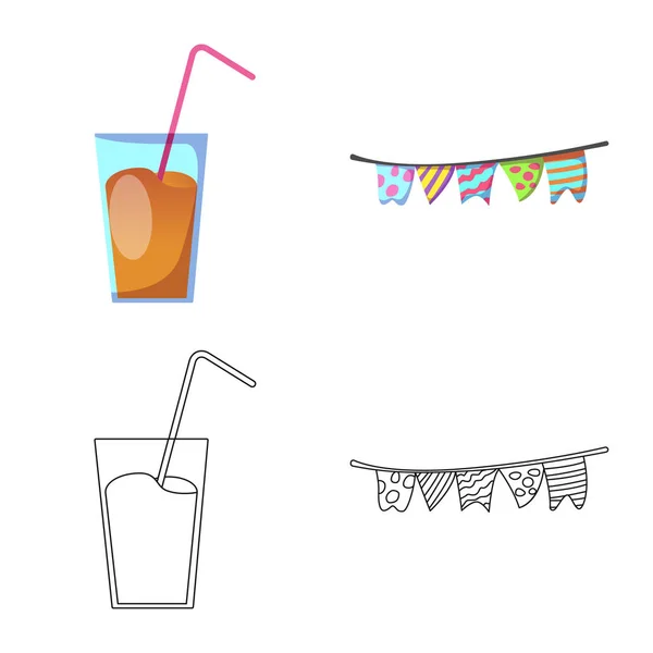 Objet isolé de fête et logo d'anniversaire. Ensemble de fête et icône vectorielle de célébration pour stock . — Image vectorielle