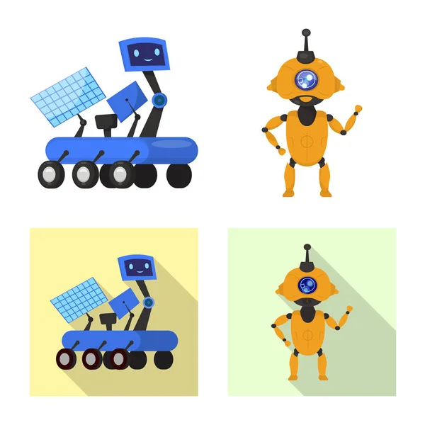 Isolated object of robot and factory icon. Set of robot and space vector icon for stock. — Stock Vector