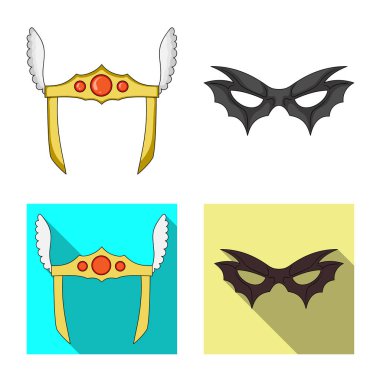 Kahraman ve maske simgesinin vektör resmi. Kahraman topluluğu ve hisse senedi için süper kahraman vektör simgesi.