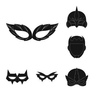 Bir kahraman ve maske işaret illüstrasyon vektör. Kahraman topluluğu ve hisse senedi için süper kahraman vektör simgesi.