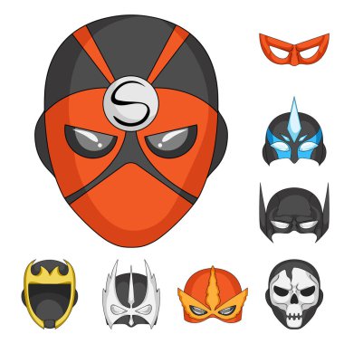 Kahraman ve maske simgesinin vektör tasarımı. Kahraman topluluğu ve hisse senedi için süper kahraman vektör simgesi.