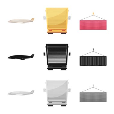 Mal ve kargo simge vektör Illustration. Ürünler ve ambar stok vektör çizim koleksiyonu.