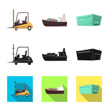 Mal ve kargo işareti vektör Illustration. Ürünler ve web için ambar hisse senedi simgesi.