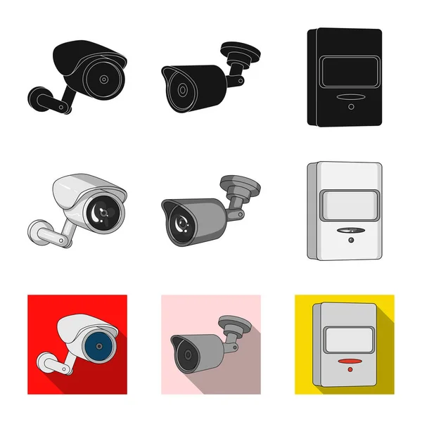 Objeto aislado de cctv y logotipo de la cámara. Colección de cctv y sistema de stock símbolo para web . — Archivo Imágenes Vectoriales