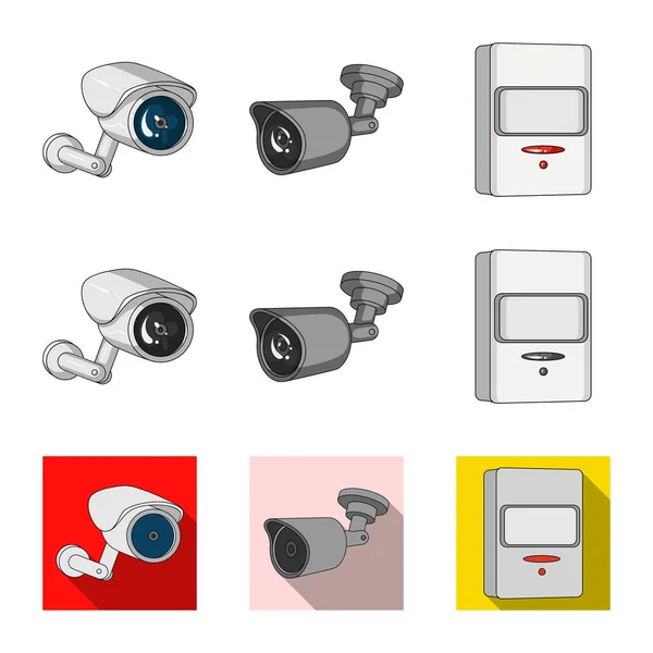 Objeto aislado de cctv y símbolo de la cámara. Conjunto de cctv y vector de sistema icono para stock . — Vector de stock