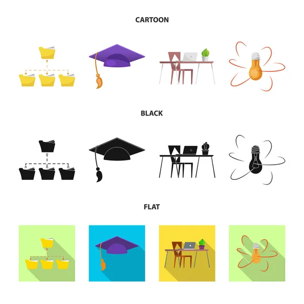 Isoliertes Objekt der Bildung und des Lernens Symbol. Bildungspaket und Schulmaterialvektorillustration. — Stockvektor