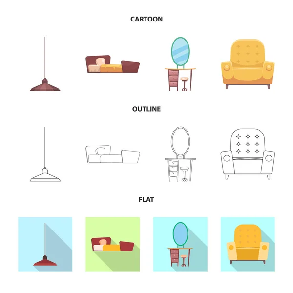 家具和公寓标识的矢量设计 家具和家庭股票矢量图的收集 — 图库矢量图片
