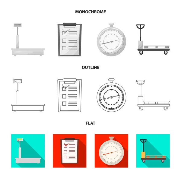 Projeto vetorial de mercadorias e símbolo de carga. Coleta de mercadorias e estoque de armazém ilustração vetorial . — Vetor de Stock