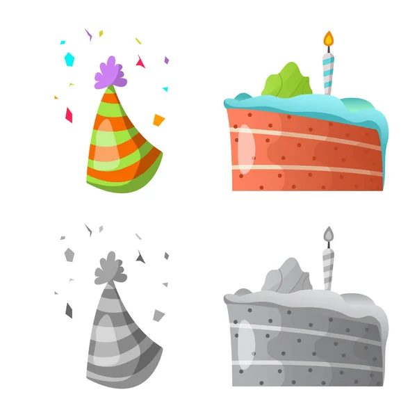 Diseño vectorial de fiesta y cartel de cumpleaños. Colección de fiesta y celebración vector de stock ilustración . — Vector de stock