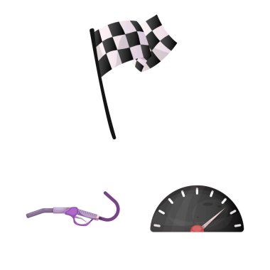 Araba ve ralli simge vektör Illustration. Hisse senedi için araba ve yarış vektör simge kümesi.